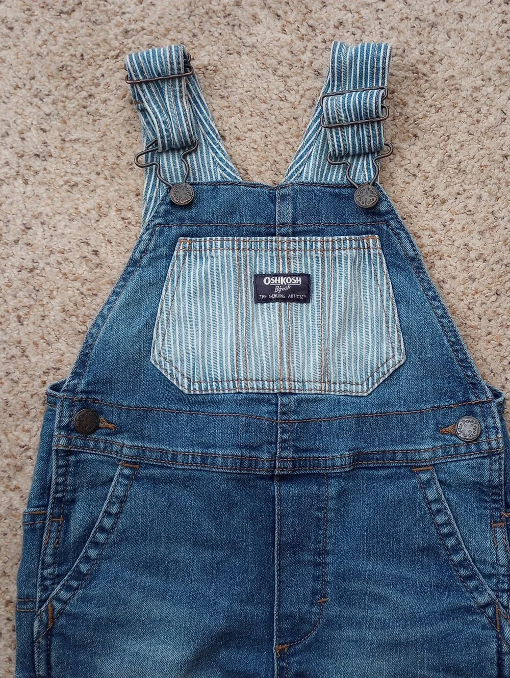 Oshkosh B'gosh Denim Overalls Size 3T Cute Summer Outdoors Farm Country